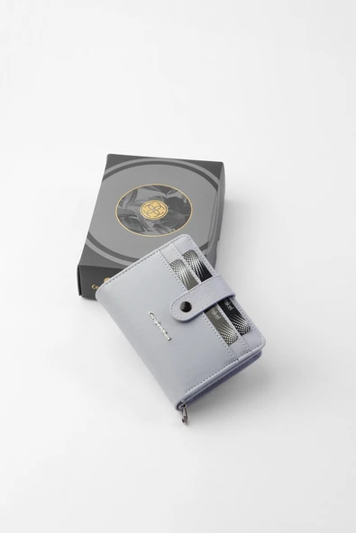 CENGİZ PAKEL Cengiz Pakel Kadın Mini Boy Çıt Çıt Detaylı Cüzdan – 65315M - Buz Mavisi - 2