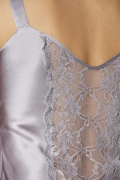 Pierre Cardin Royal Saten Dantelli 3'lü Kadın Sabahlık-Şort Takım 2480 - 6