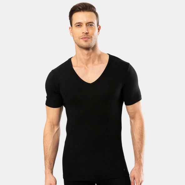 Cacharel - Termal kısa kol v yaka 1602/Siyah - 3