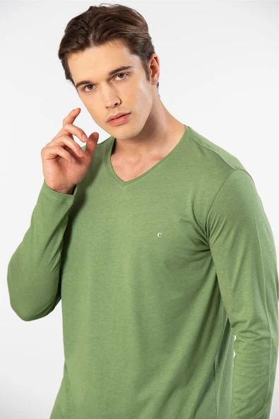 Cacharel Erkek Uzun Kollu Modal Pijama Takım 2237/Yeşil - 6