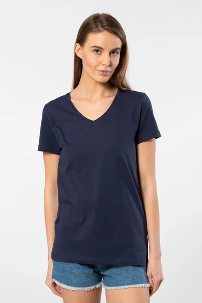 Wtshirt Venice Kısa kollu V Yaka Kadın T-Shirt Laci - 2