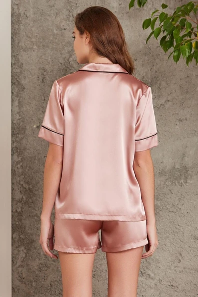 Pierre Cardin Brandy Kadın Saten Biyeli Pijama Takımı 1205 - 5
