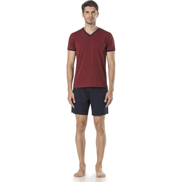 Pierre Cardin 5595 5'li Triko Röpteşambır Pijama Seti Bordo - 3