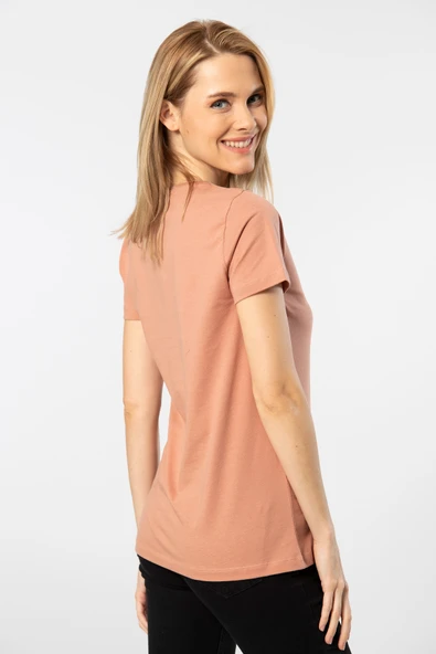 Wtshirt London  Kısa kollu Bisiklet Yaka Kadın T-shirt Somon - 3