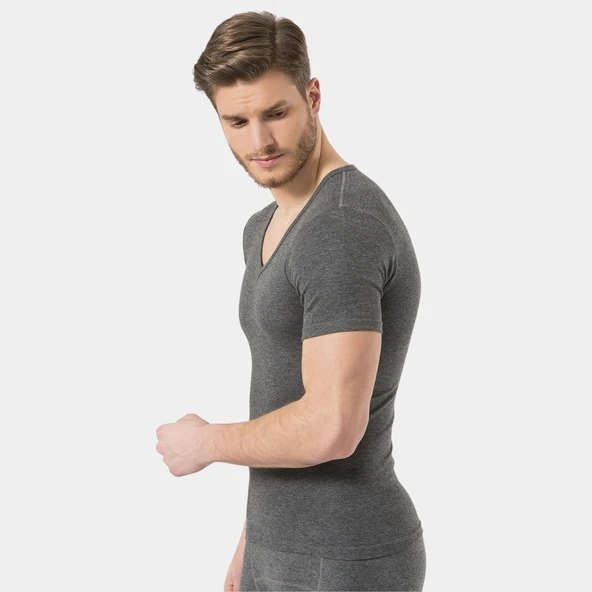 Türen Termal V Yaka Kısa Kol (Unisex) 191/Gri - 2