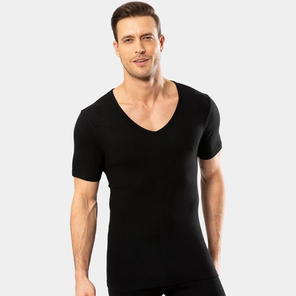 Cacharel - Termal kısa kol v yaka 1602/Siyah - 2