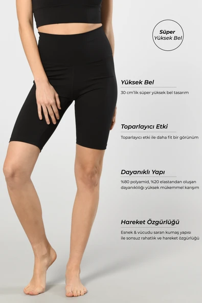 Kadın Süper Yüksek Bel Bisikletçi Tayt - 8