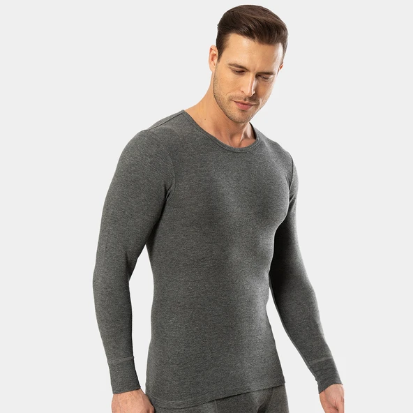 Cacharel - Termal Uzun Kol Bisiklet Yaka 1603/Gri - 3