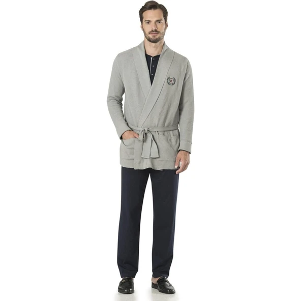 Pierre Cardin 5595 5'li Röpteşambır Pijama Seti - Gri