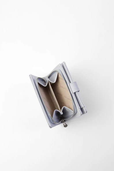 CENGİZ PAKEL Cengiz Pakel Kadın Mini Boy Çıt Çıt Detaylı Cüzdan – 65315M - Buz Mavisi - 4