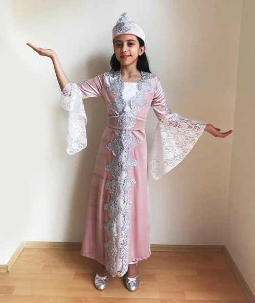 4 Parça Çocuk Bindallı Kına Elbisesi Mira Pembe - 2