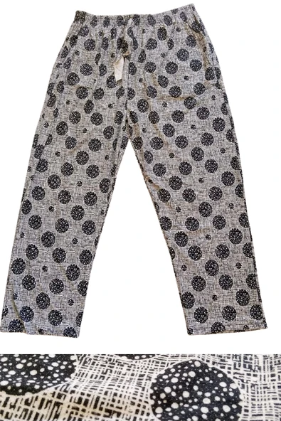 Süet Cepli Pantolon Eşofman Pijama Altı Büyük Beden  Düz Paça Desen 1