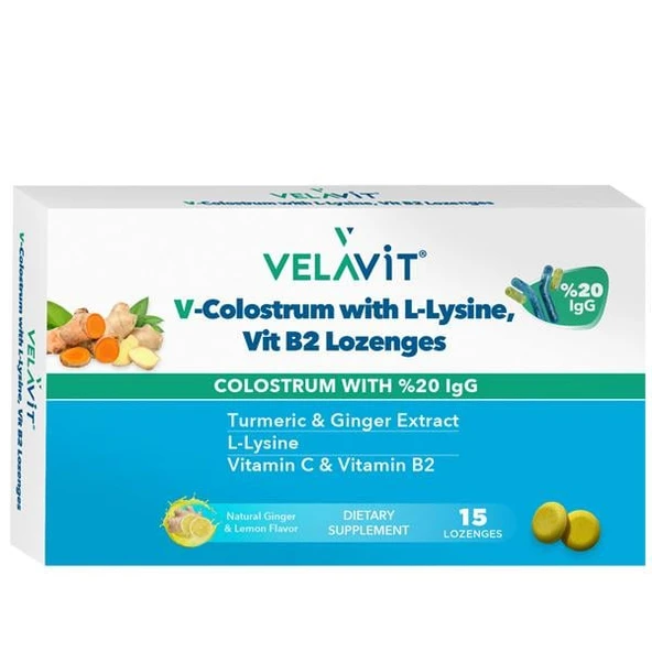 Velavit V-Colostrum With L-Lysine Vitamin B2 Lozenges 15 Pastil