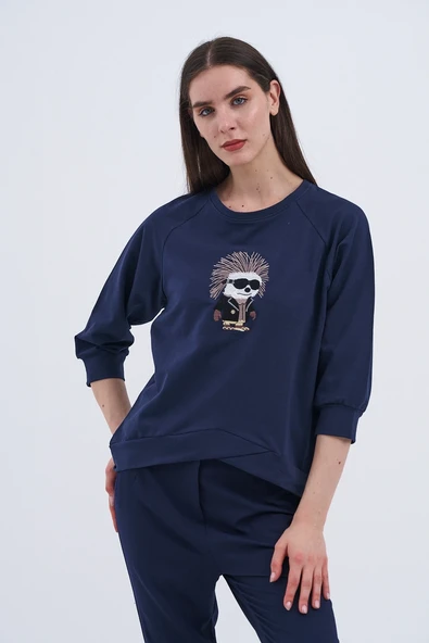 Trend Kadın Eğlenceli Ve Şık Sweatshirt - 2