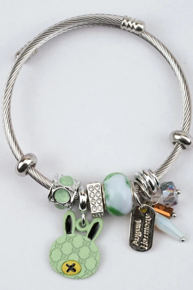 Charm Detaylı Şık PNDR Kadın Bileklik - Çelik Malzemeden Modern Tasarım - 4