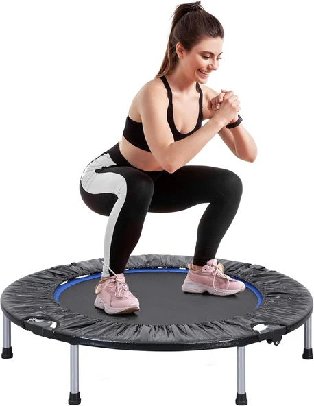 Profesyonel 102 Cm Delux Trambolin Çocuk/Yetişkine Uygun Taşınıp Katlanabilir Trampolin