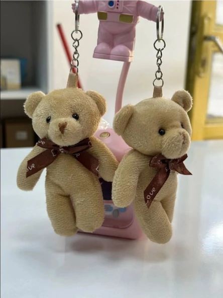 Ayıcık Anahtarlık Araba Anahtarlığı Hediyelik Çanta Süsü KAHVERENGİ 1 ADET - 2