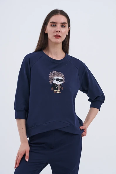 Trend Kadın Eğlenceli Ve Şık Sweatshirt - 4