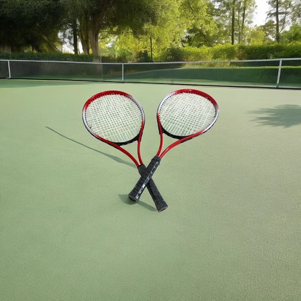 2li Kort Tenis Yetişkin Raketi Seti Başlangıç Seviye Tenis Raketi Seti+Pro Top - 3