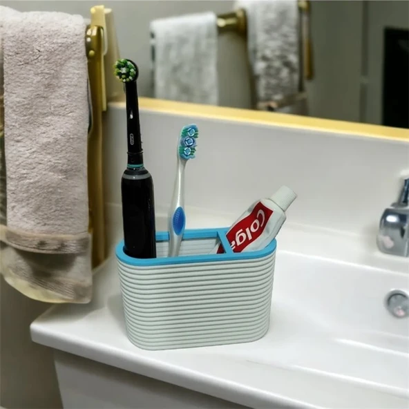 Diş Fırçası Kabı ve Diş Macunu Kutusu Beyaz - 2