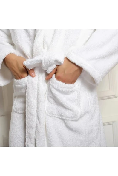 Pamuklu Bornoz Unisex % 100 Pamuklu Yüksek Kaliteli Otel Bornozu - 3