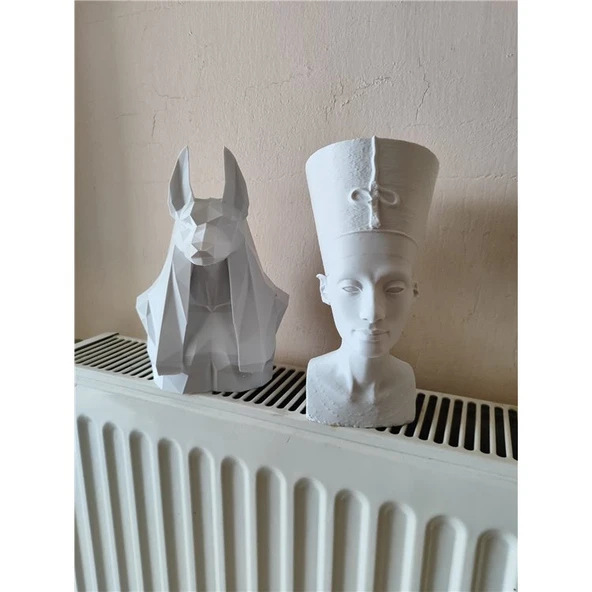 Antik Mısır Nefertiti ve Anubis Biblo 20 Cm - 1