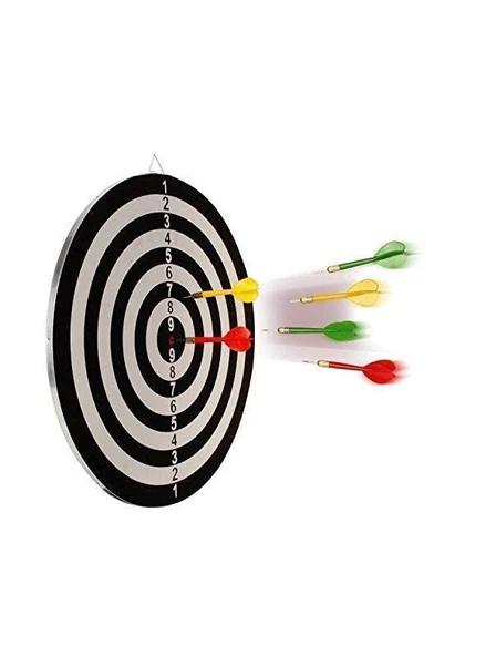 Dart Tahtası Seti 15 İnç Büyük Orta Boy Çift Taraflı Dart Tahtası Oyun Seti - Resim 3