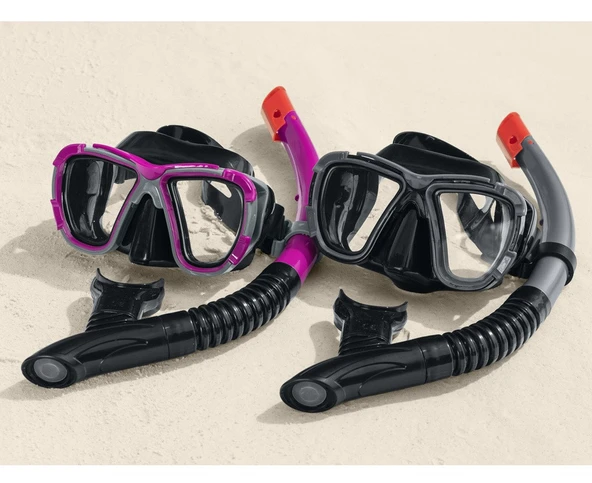 Profesyonel Yüzücü Gözlüğü 24021 Bestway Maske Şnorkel Set ( 14 yaş üstü) - 4