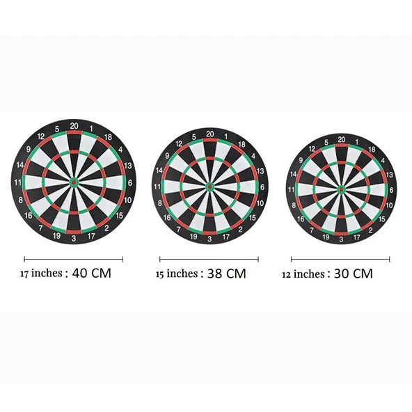 Dart Tahtası Seti 15 İnç Büyük Orta Boy Çift Taraflı Dart Tahtası Oyun Seti - Resim 6