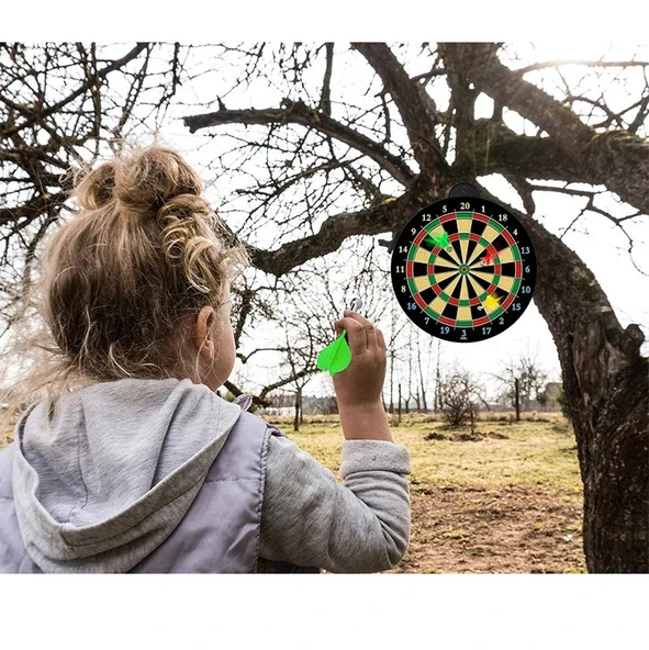 Dart Tahtası Seti 17 İnç Büyük Boy Çift Taraflı Dart Tahtası Oyun Seti - 5
