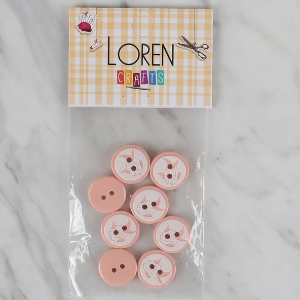 Loren Crafts somon 8 li balık düğme - 569