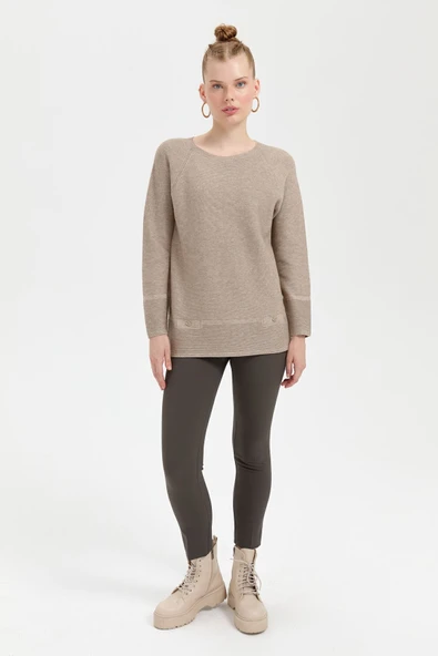 Desen Oversize Uzun Kol Kadın Kazak - Minimalist Stil - 8