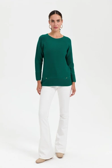 Desen Oversize Uzun Kol Kadın Kazak - Minimalist Stil - 5