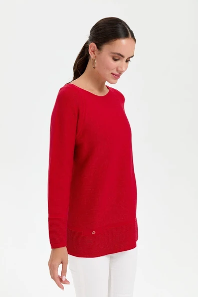 Desen Oversize Uzun Kol Kadın Kazak - Minimalist Stil - 3