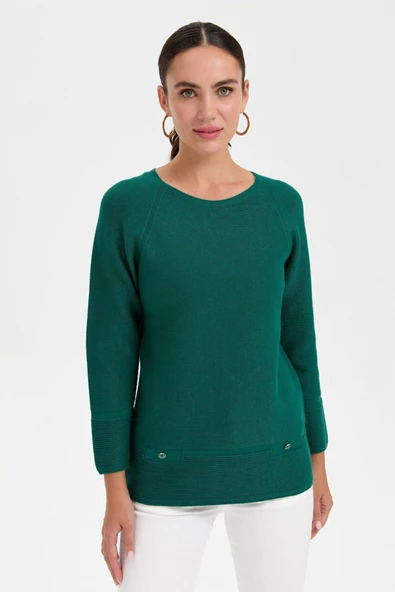 Desen Oversize Uzun Kol Kadın Kazak - Minimalist Stil - 4