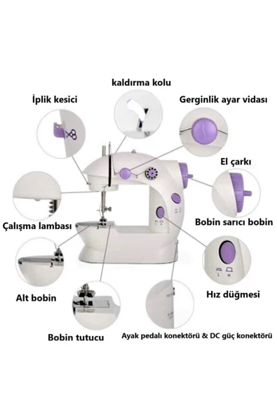 Mini Ev Dikiş Makinesi Pedallı Sewıng Machine - 4