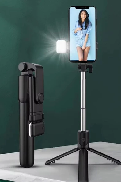 Kendiliğinden Led Işıklı Kumandalı Uzayabilen Selfie Çubuğu,masa Üstü Tripod - 5