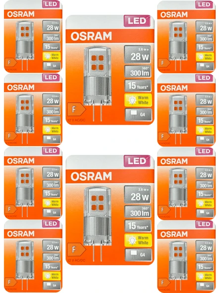 (10 Adet) Osram 2,6W (28W) 2700K (Sarı Işık) G4 Duylu Led Kapsül Ampul ürün görseli 1