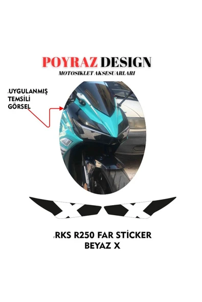 Rebon MotoDesign RKS R250 UYUMLU FAR KAPLAMA STİCKER BEYAZ X 2023/24