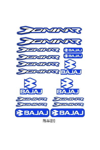 PROMOT DOMİNAR BAJAJ MOTOSİKLET STİCKER SETİ A4 EBATI ÇOKLU STİCKER 06