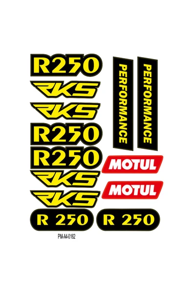 PROMOT RKS R250 TASARIMLI EKİPMAN KASK MOTORSİKLET STİCKER SETİ 03