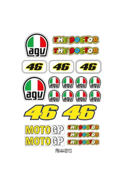 PROMOT 46 AGV TASARIMLI EKİPMAN KASK MOTORSİKLET STİCKER SETİ 01 - 1