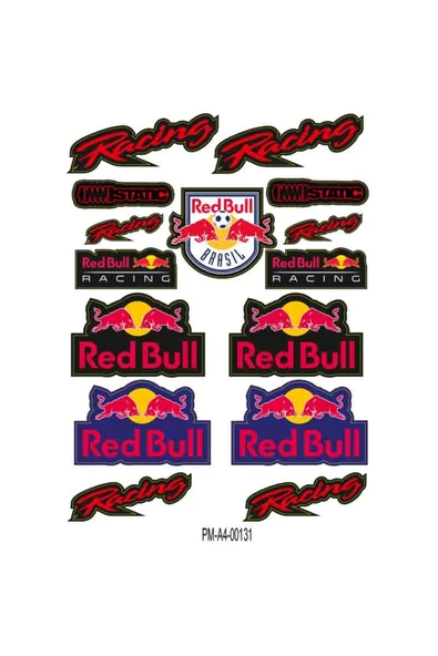 PROMOT RACİNG REDBULLİ TASARIMLI EKİPMAN KASK MOTORSİKLET STİCKER SETİ 01