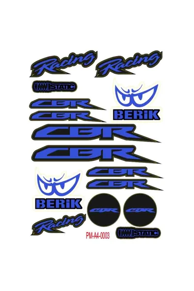 PROMOT CBR MOTOSİKLET STİCKER SETİ A4 EBATI ÇOKLU STİCKER 03