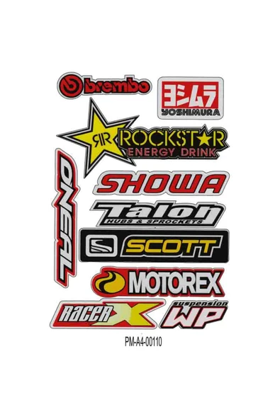 PROMOT MOTOSİKLET SPONSOR EKİPMAN KASK MOTORSİKLET STİCKER SETİ 02