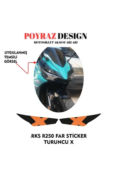 Rebon MotoDesign RKS R250 UYUMLU FAR KAPLAMA STİCKER TURUNCU X 2023/24