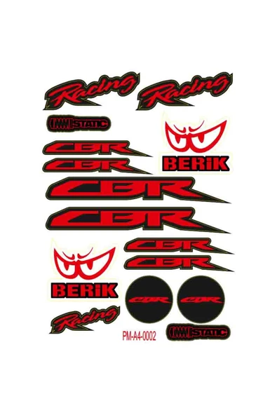 PROMOT CBR MOTOSİKLET STİCKER SETİ A4 EBATI ÇOKLU STİCKER 02