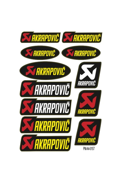 PROMOT AKRAPOVIC TASARIMLI EKİPMAN KASK MOTORSİKLET STİCKER SETİ 01