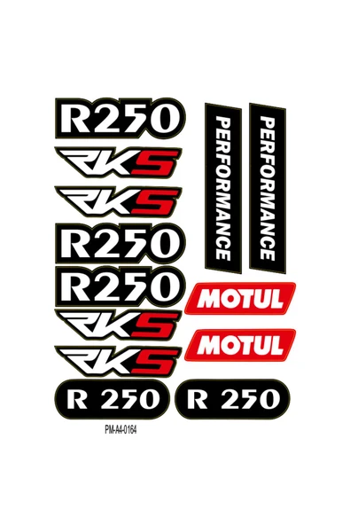 PROMOT RKS R250 TASARIMLI EKİPMAN KASK MOTORSİKLET STİCKER SETİ 05