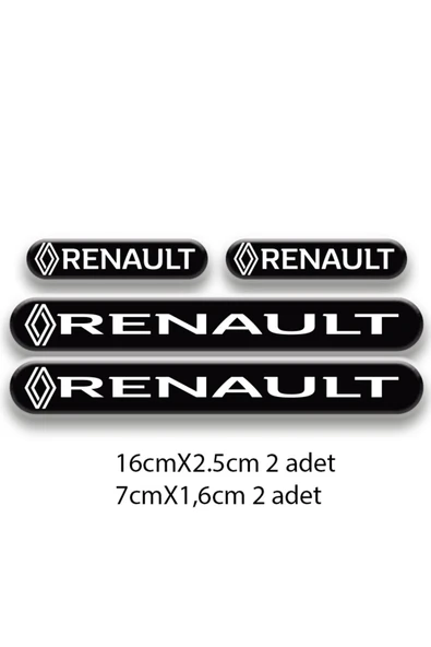 PROMOT RENAULT 3D DAMLA 4'LÜ OTO STİCKER SET 1